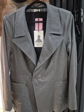 Unbranded Women's Gray Double-Breasted Blazer